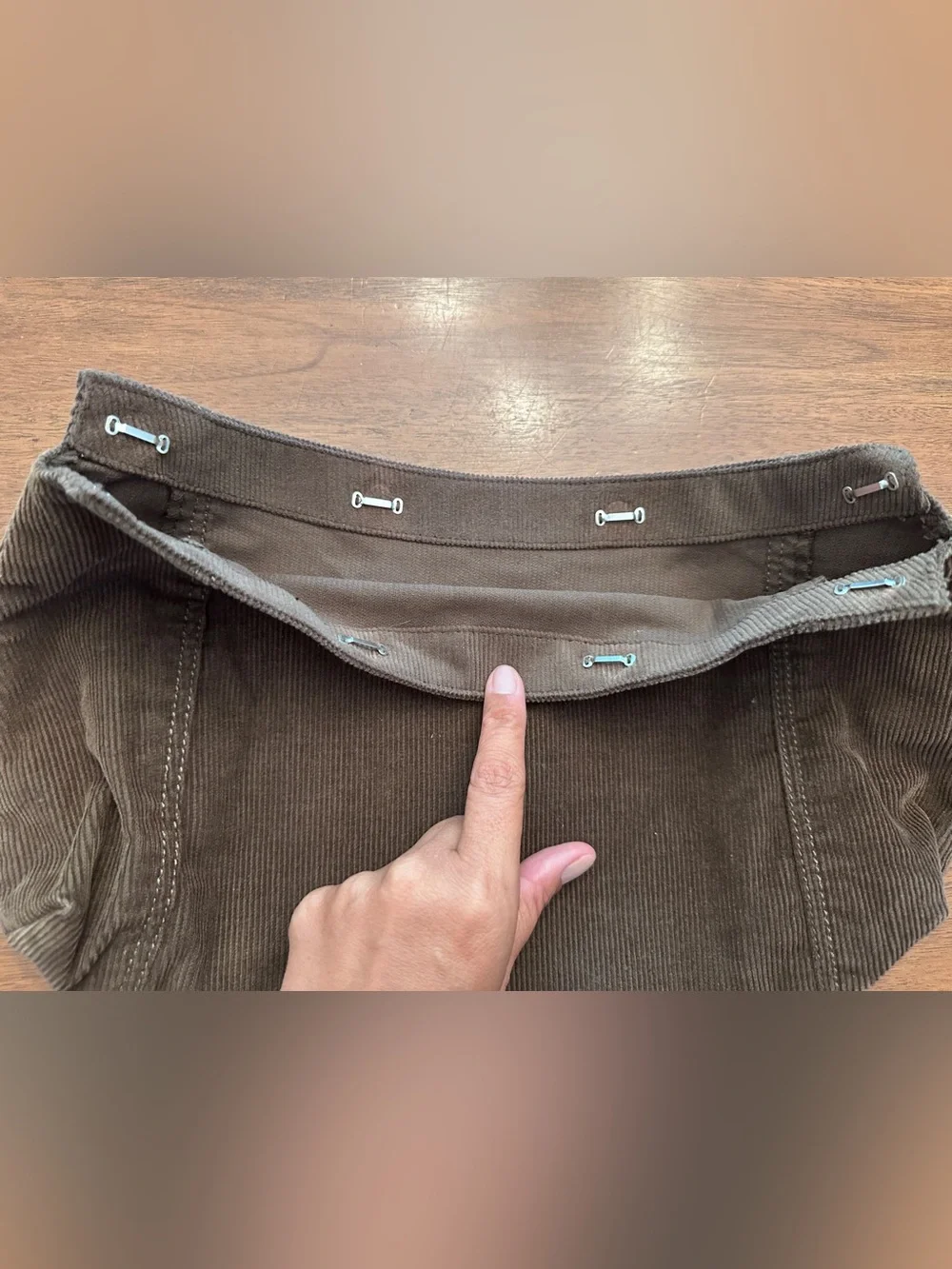 thirty-one Corduroy Purse Skirt in Dark Brown